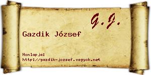 Gazdik József névjegykártya